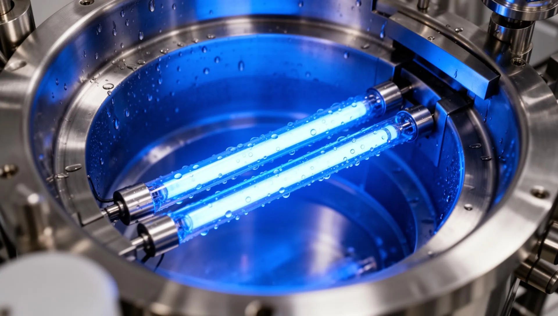 UV-C disinfection technology with ultrasound cavitation visualization